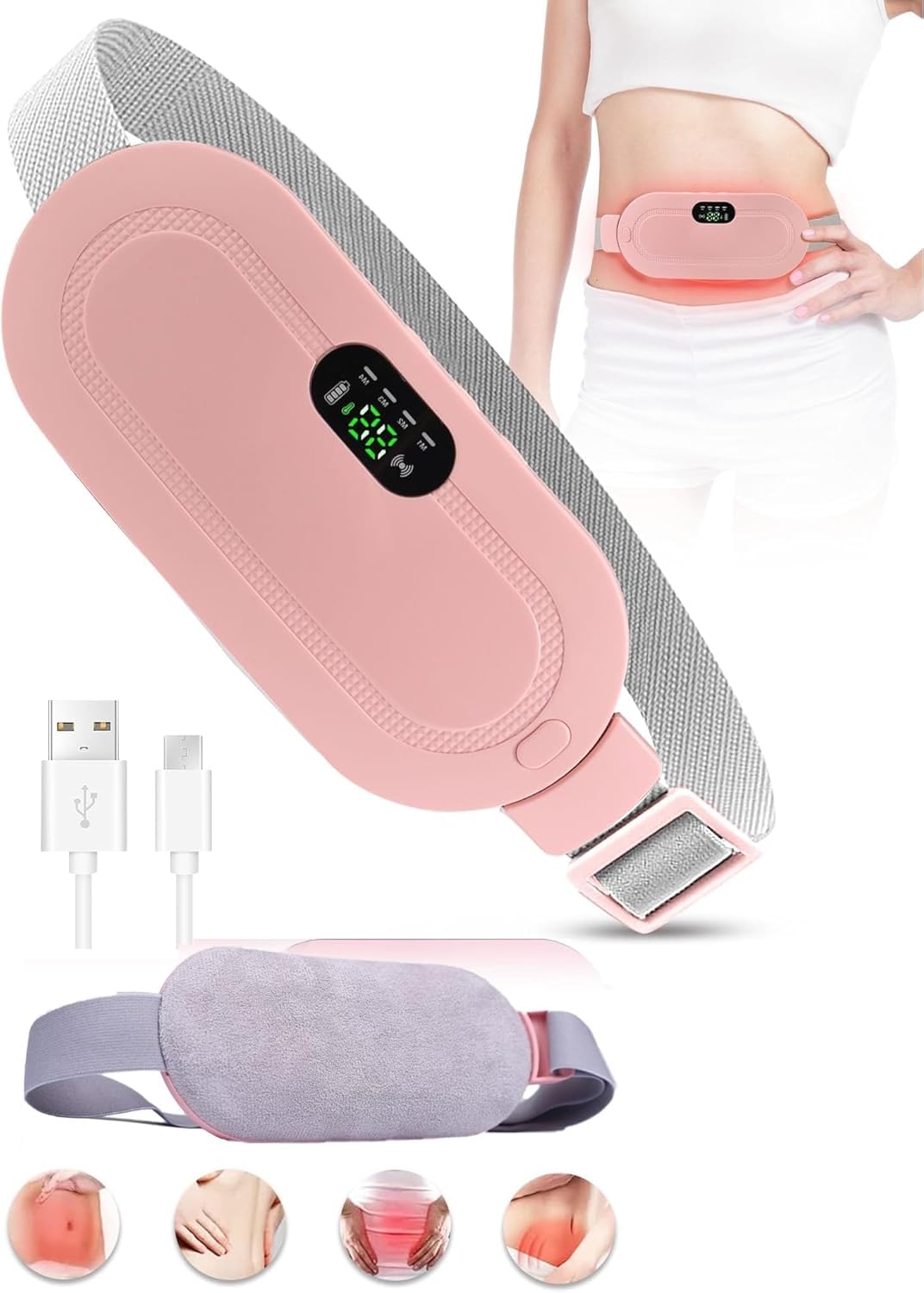 Periods Cramps,Back/Belly Heating Pad